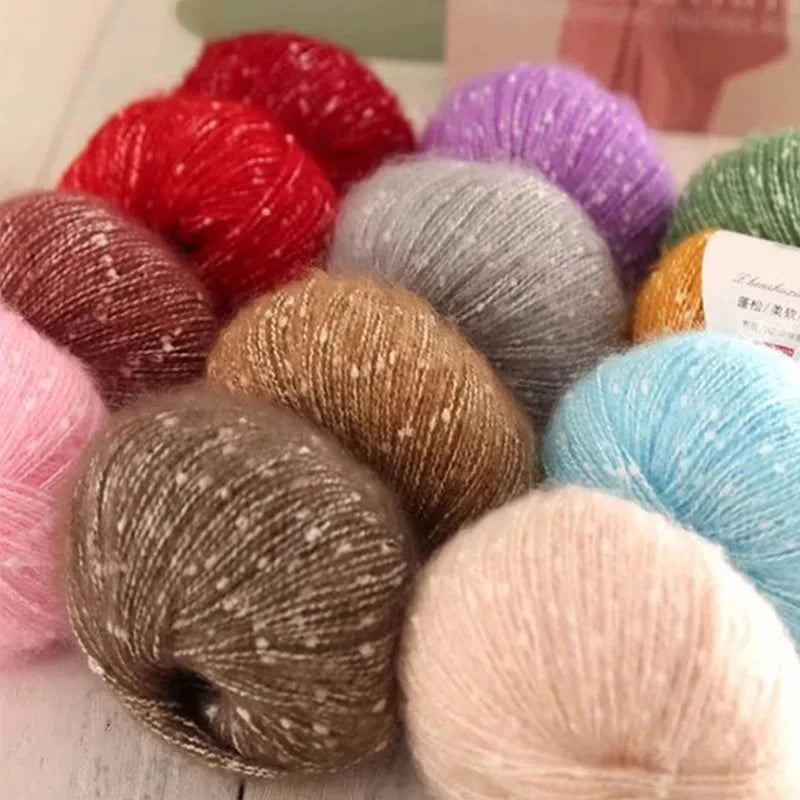 Pearl Mohair Yarn DIY Handmade Thick Thread South African Pony Mohair Scarf Thread Cashmere Wool Mohair