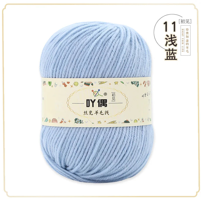 100 Percent Wool Yarn 50g Worsted Weight Soft Warm Crochet
