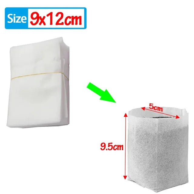 100Pcs Biodegradable Nursery Bag Plant Grow Bags Non-woven Fabric Seeds To Sow Flower Pots For Gardening Accessories