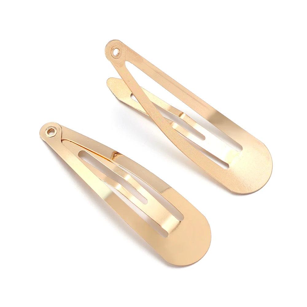 10/50pcs Water Drop Shaped Hairpin Simple Metal Snap BB Hair Clips Barrettes for DIY Handmade Headwear Hair Tools Accessories