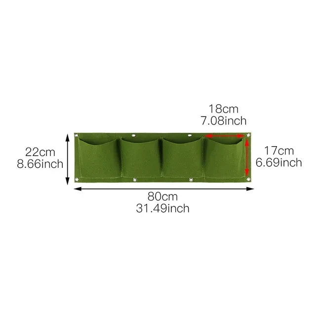 Plant growth bag， Felt Vertical Wall Planter Outdoor Herb Vegetable Hanging Garden  Plant Holder for Railing, Balcony, Fence