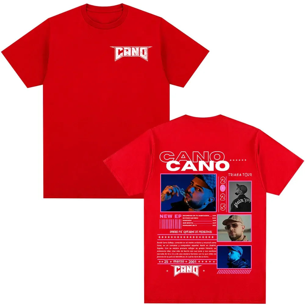 Rapper Cano Triana Tour Merchandise T Shirts for Men and Women Casual Hip Hop Short Sleeve Fashion Tee