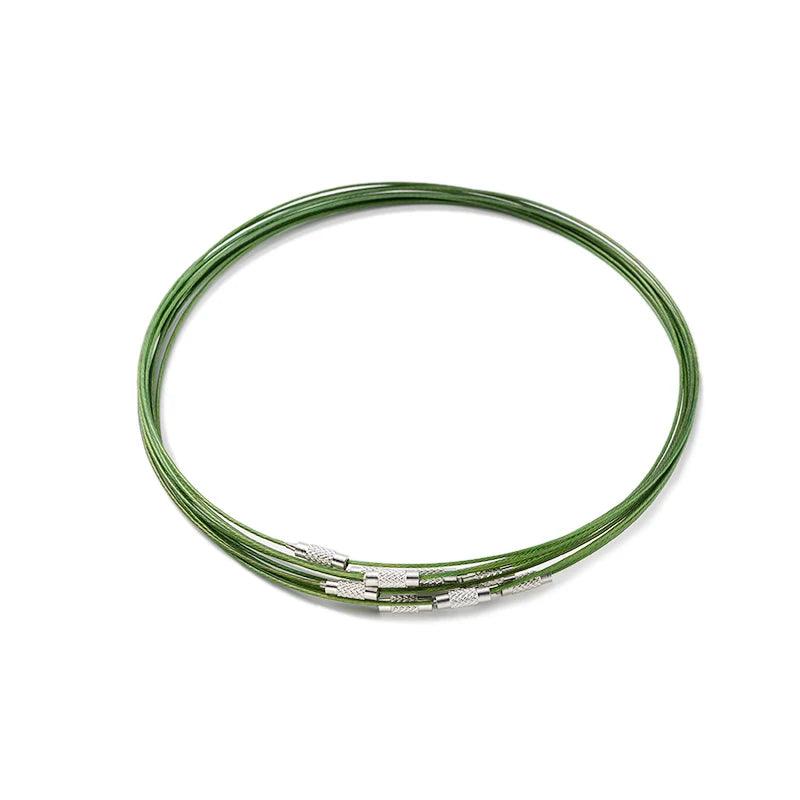 10pcs 46cm No Fade Stainless Steel Wire Necklace Cord  Choker Chain with Brass Screw Clasp For DIY Jewelry Making