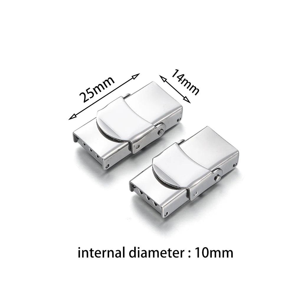 5pcs Stainless Steel Clasp Crimp Jaw Hook Watch Band Clasps Connect Lace Buckle for DIY Leather Silicone Bracelet Jewelry Making