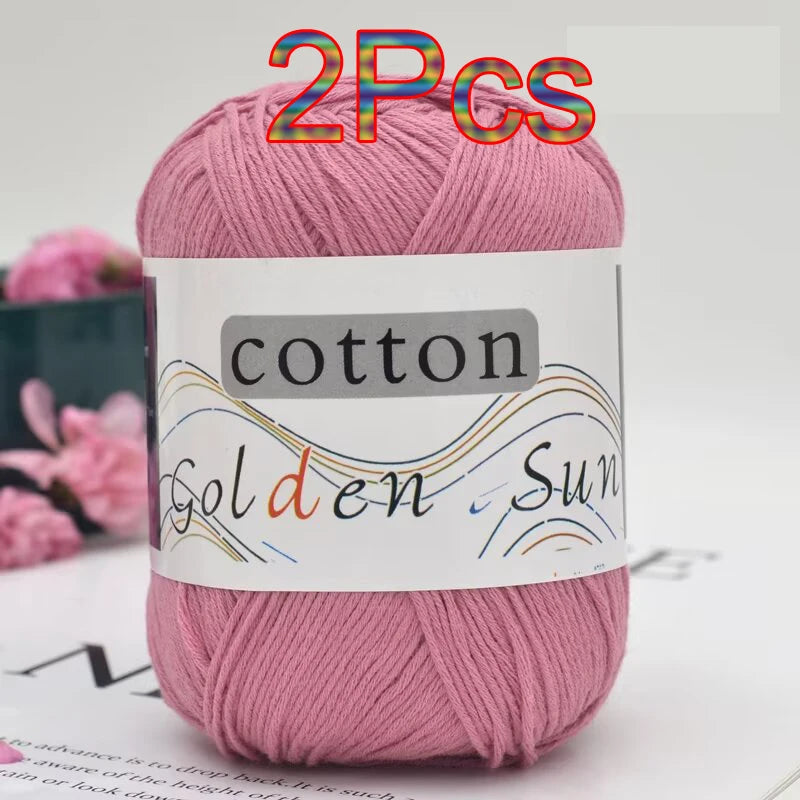 100% Cotton Yarn for Hand Knitting Soft Crochet Yarn Pack of 2 for Sweaters Blankets Hats Amigurumi Dolls and Bags