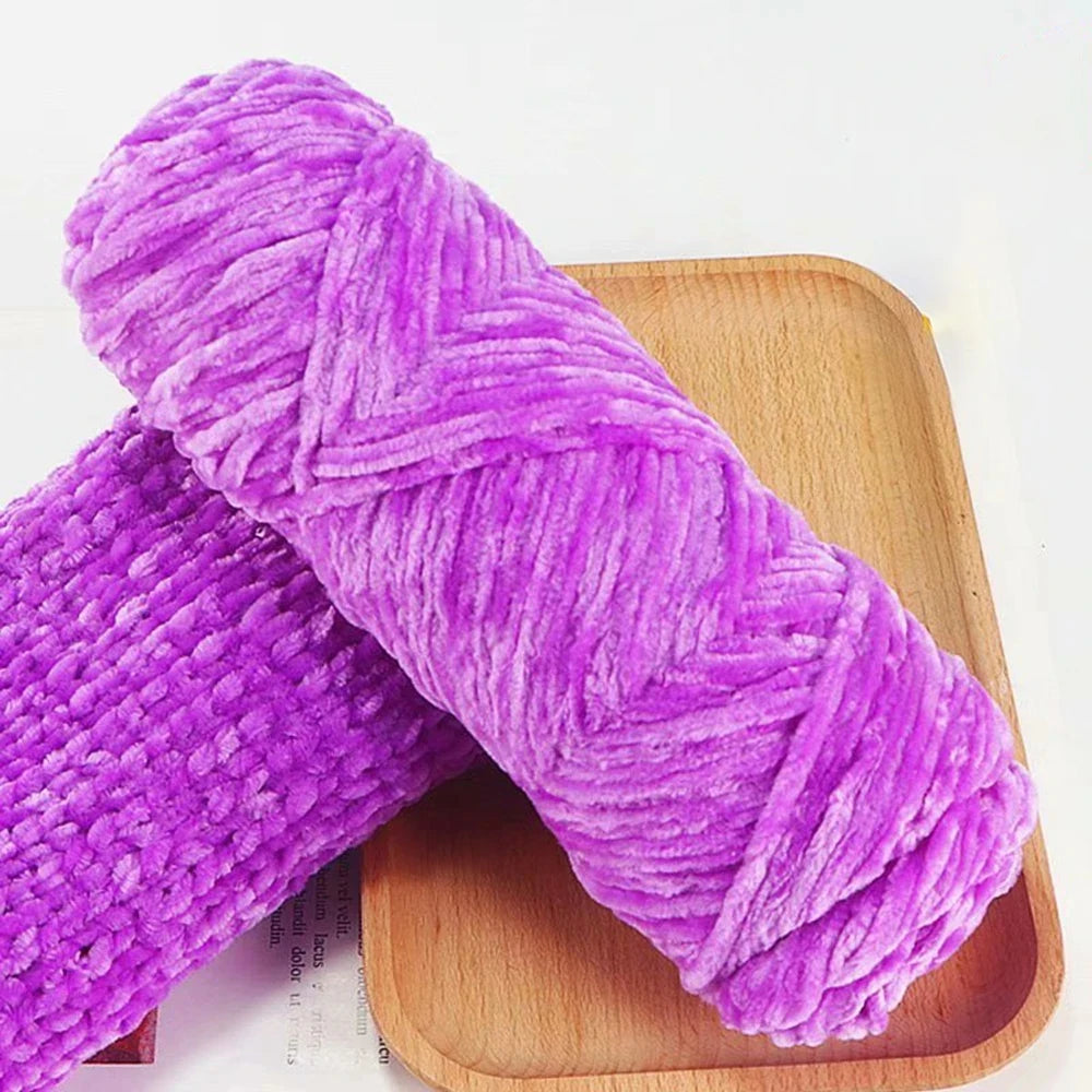 Chenille Soft Velvet Yarn 95g Blended Knitting Wool for Handmade Scarf Coat Baby Blanket and Hat