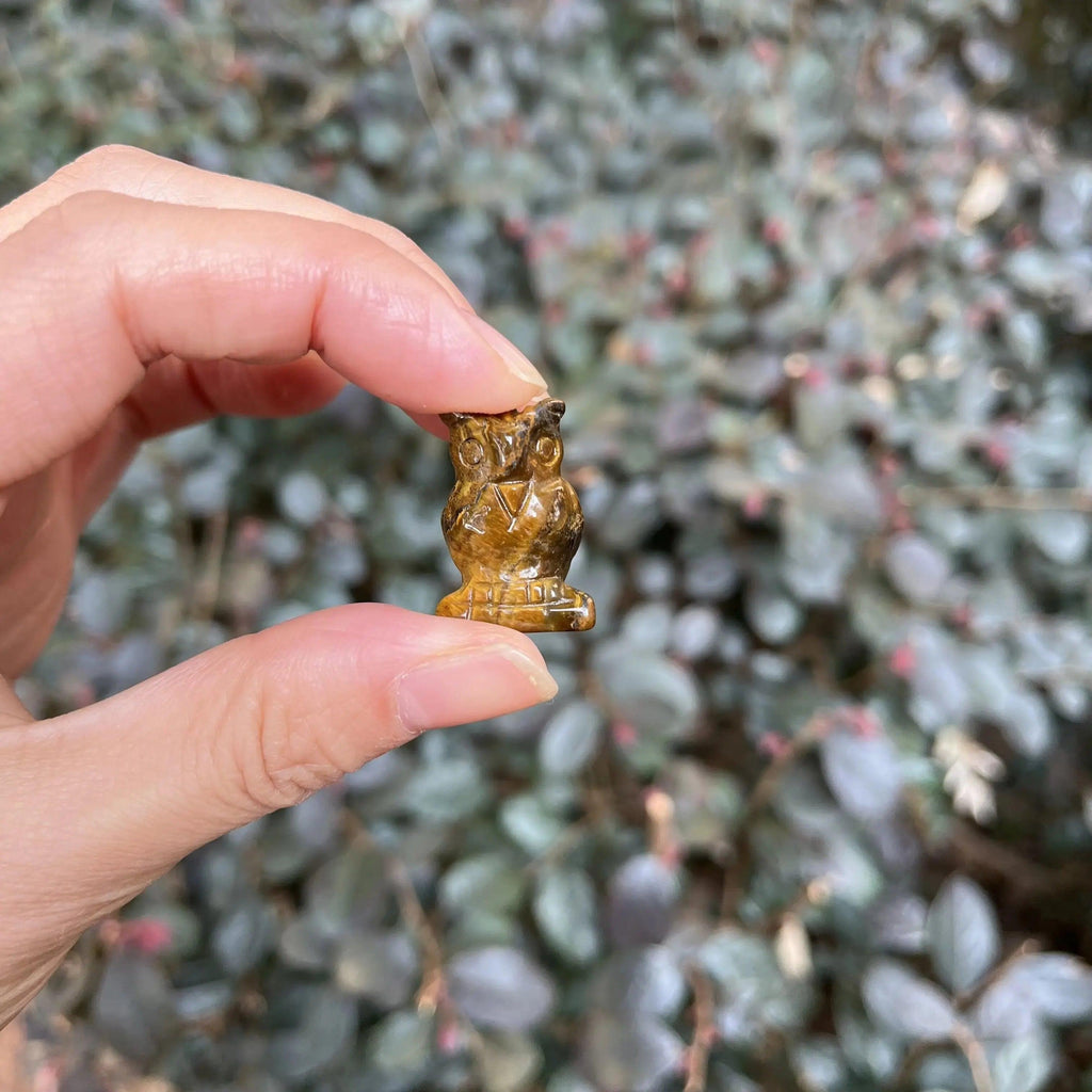 1in Mini Crystal Carving Owl, Crystal Gift, Home Decor, MineralSpecimen, Bare Stone, Healing Stone