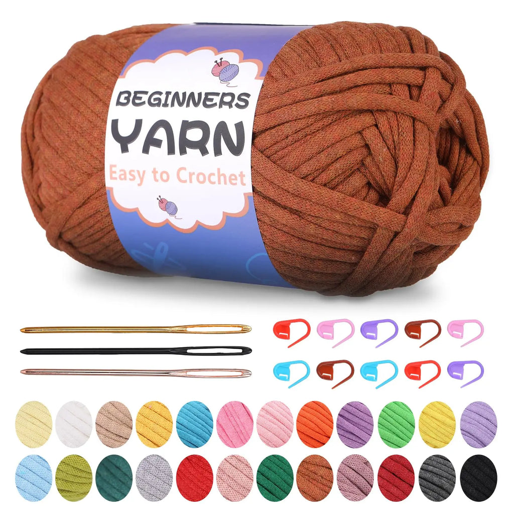 Fenrry 200g Crochet Yarn for Beginners with Stitch Markers