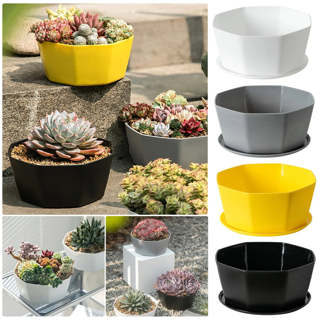 1/3/4pcs Plant Pots Indoor Plastic Flower Pots Outdoor with Drainage Holes and Saucers for Garden pots