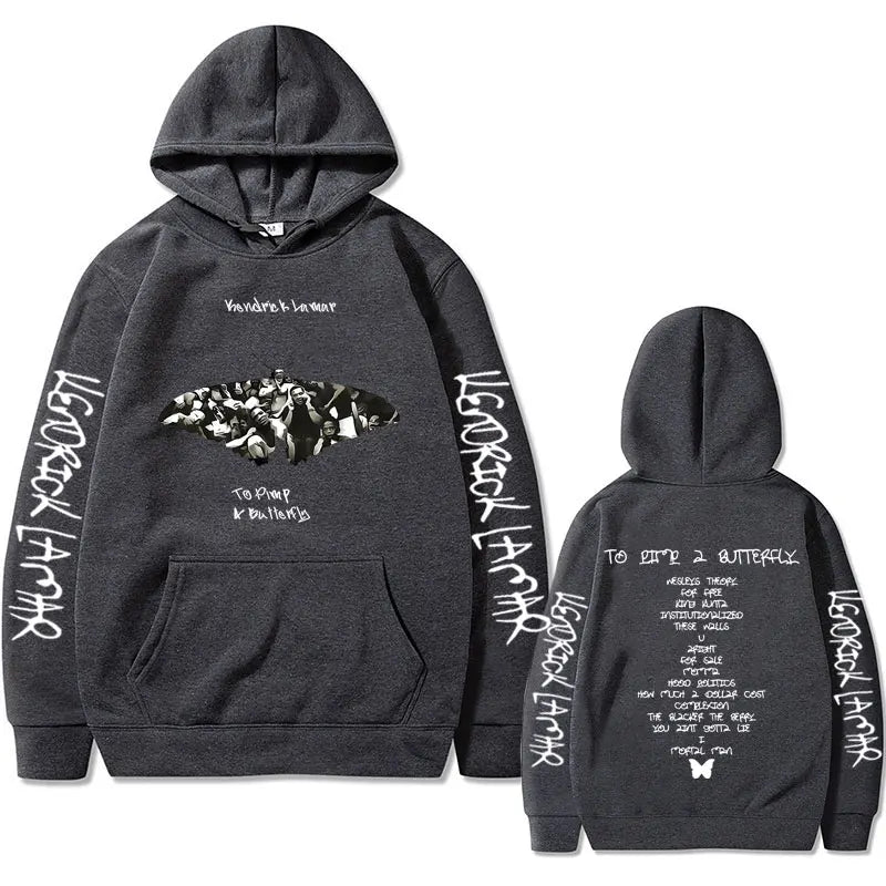Rapper Kendrick Lamar To Pimp A Butterfly Graphic Print Hoodie Men's Hip Hop Oversized Hoodies Male Fleece Cotton Sweatshirts