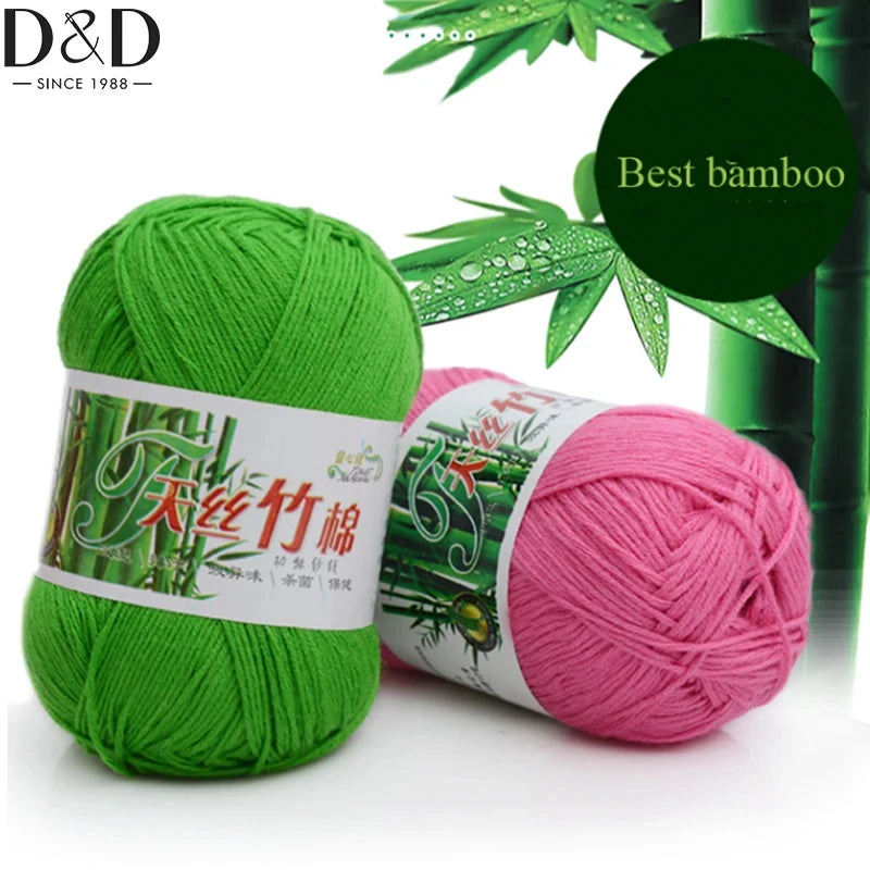 Bamboo Charcoal Cotton Yarn For Weaving 50g Ball DIY