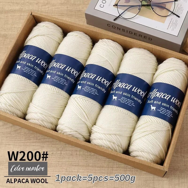 500g Coarse Alpaca Wool Yarn for Hand Woven Sweaters Jackets Scarves and Hats