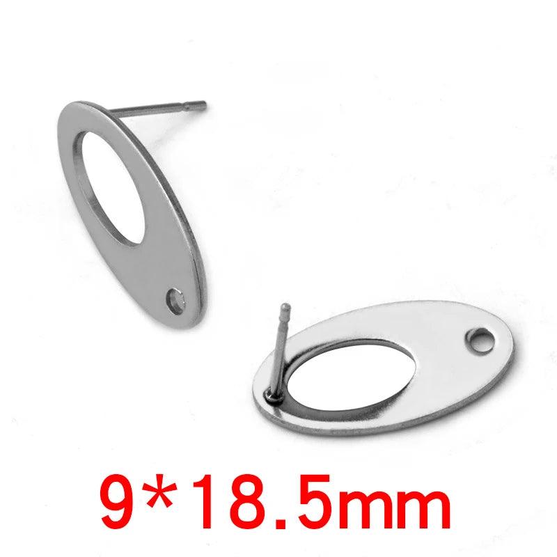 20pcs 316L Stainless Steel Geometric Earring Stud Posts Connector Fashion Styles DIY Jewelry Making Findings Accessories