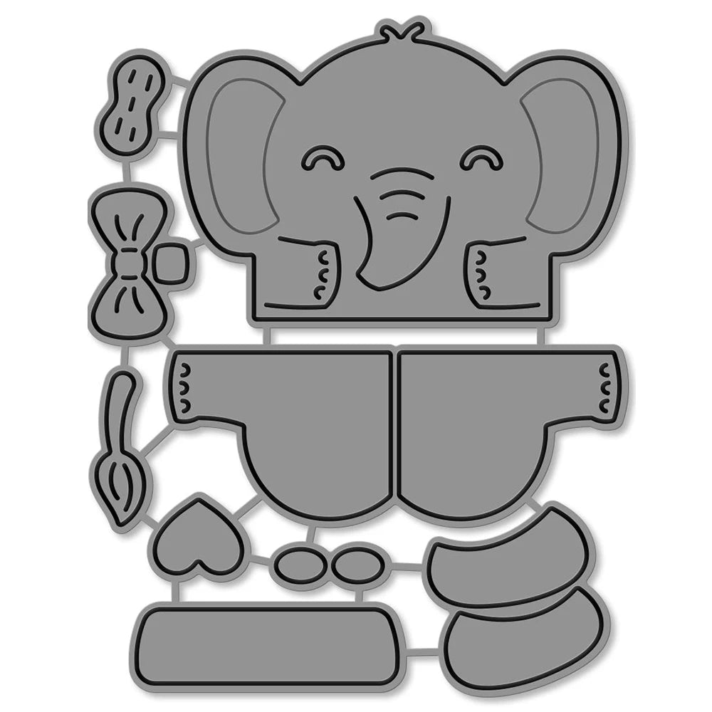 Foldable Box Cloud Rainbow Rectangle Hello Baby Elephant Moon Metal Cutting Dies for Scrapbooking Crafts DIY Card Making L01