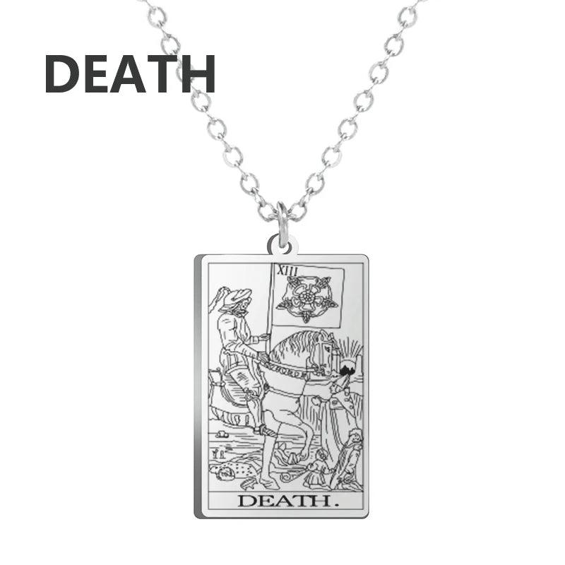 Stainless steel Cassic Tarot Pendant Necklace Major Cigano fortune Telling Necklace Star/Moon/Death Symbol Pendant Accessory
