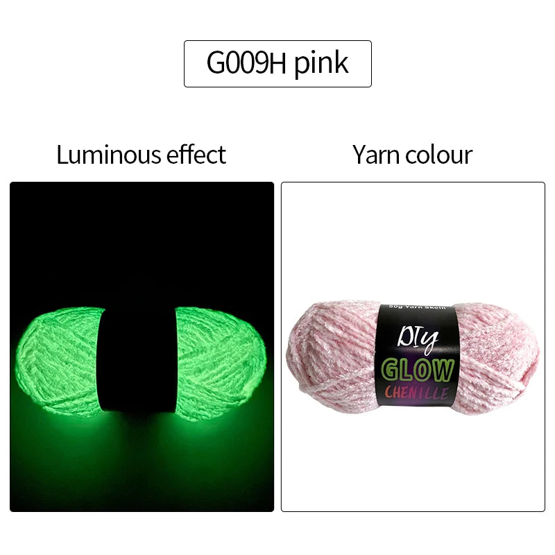 Chenille Velvet Glowing Yarn 50g Sunlit Crochet Knitting