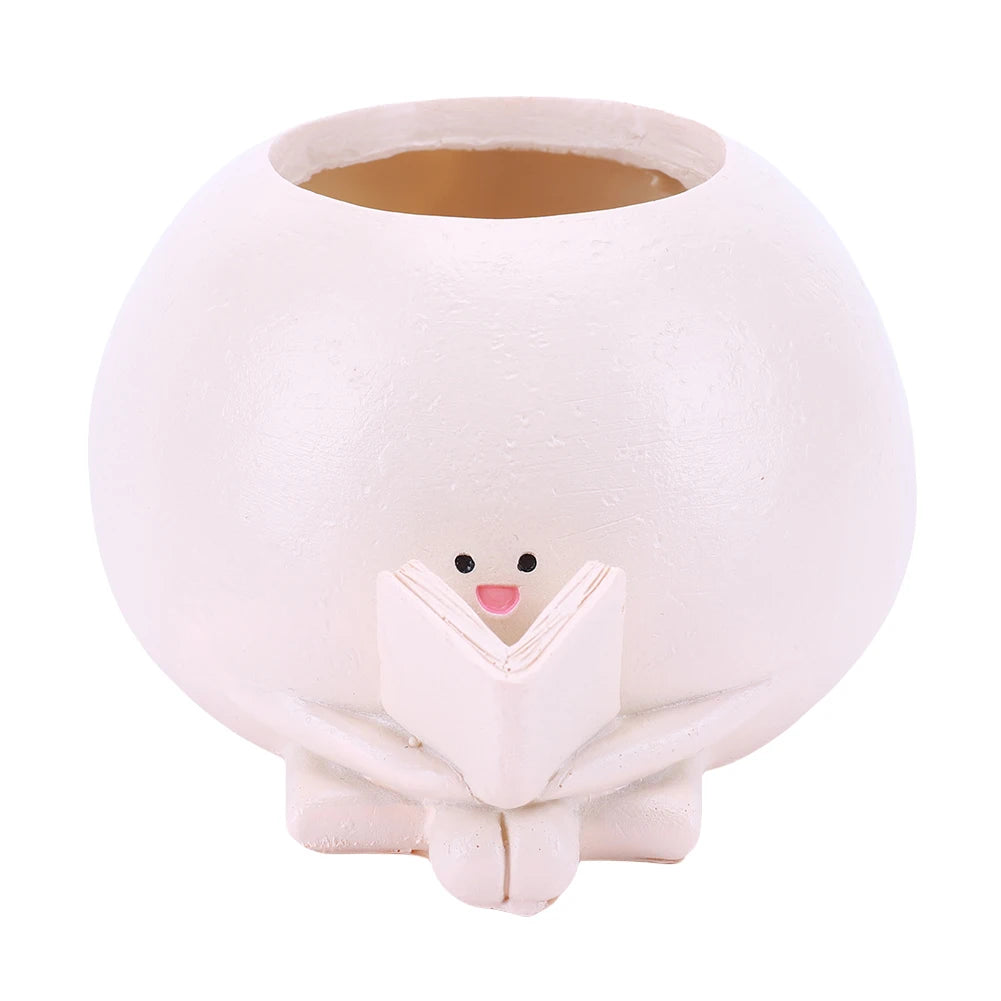 Chair/Swing Smile Face Planter Resin Hanging Cute Head Planters Creative Wall Hanging Head Planter Home Garden Patio Accessories