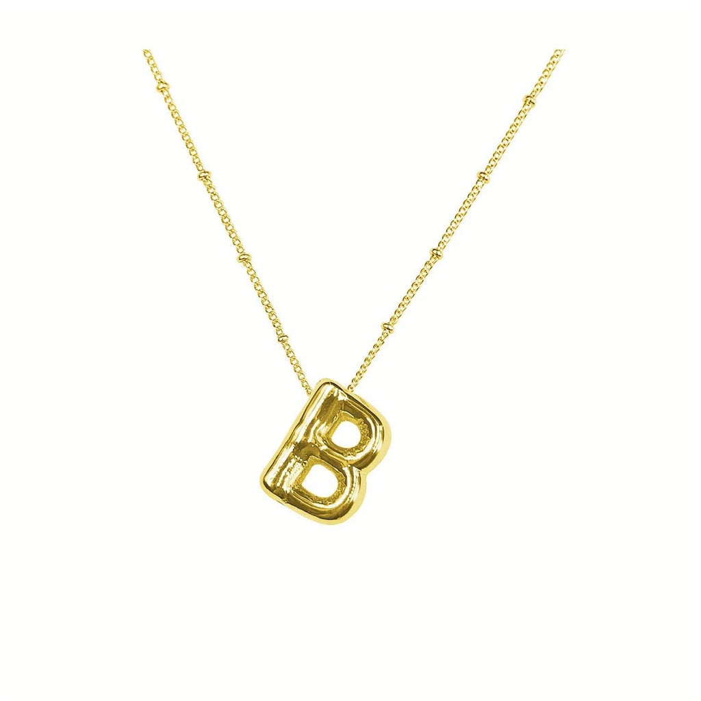 Delicate Bubble Letter Pendant Accessories Temperament Fashionable 26 English Letter Initials Pendant Necklace for Womens