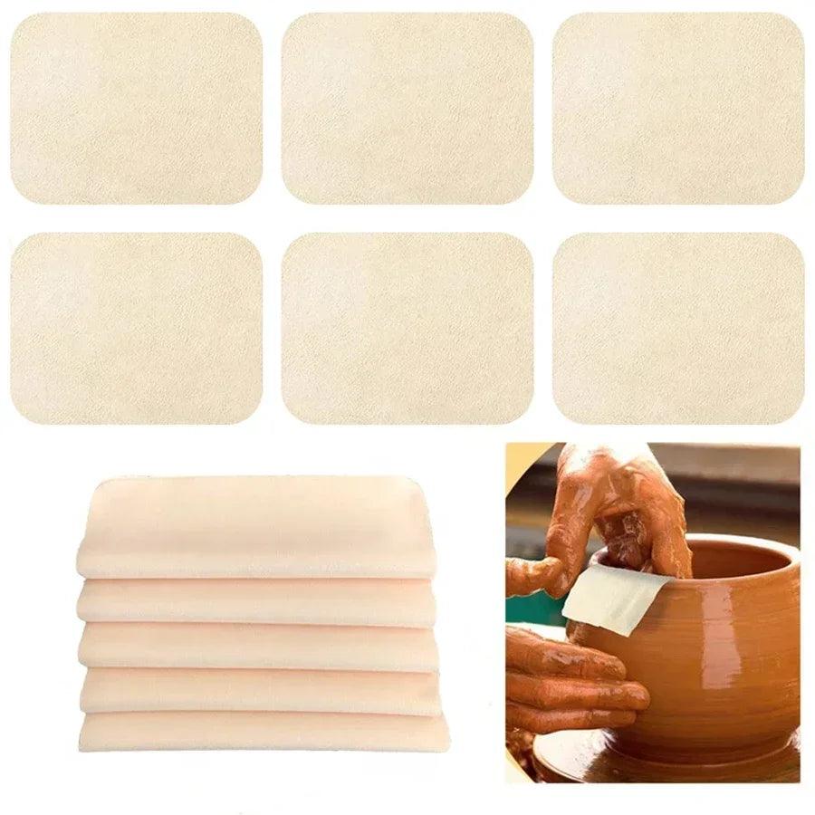 Pottery Tools Chamois for Smoothing Pot Rim Clay Tools Soft Cloth Leather Tool Kit Ceramic Supplies Ceramics Trimming Throwing