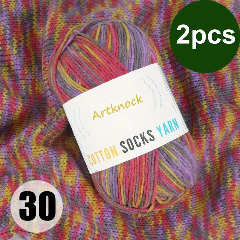 Colorful Milk Cotton Yarn For DIY Crochet Projects 2 Pcs