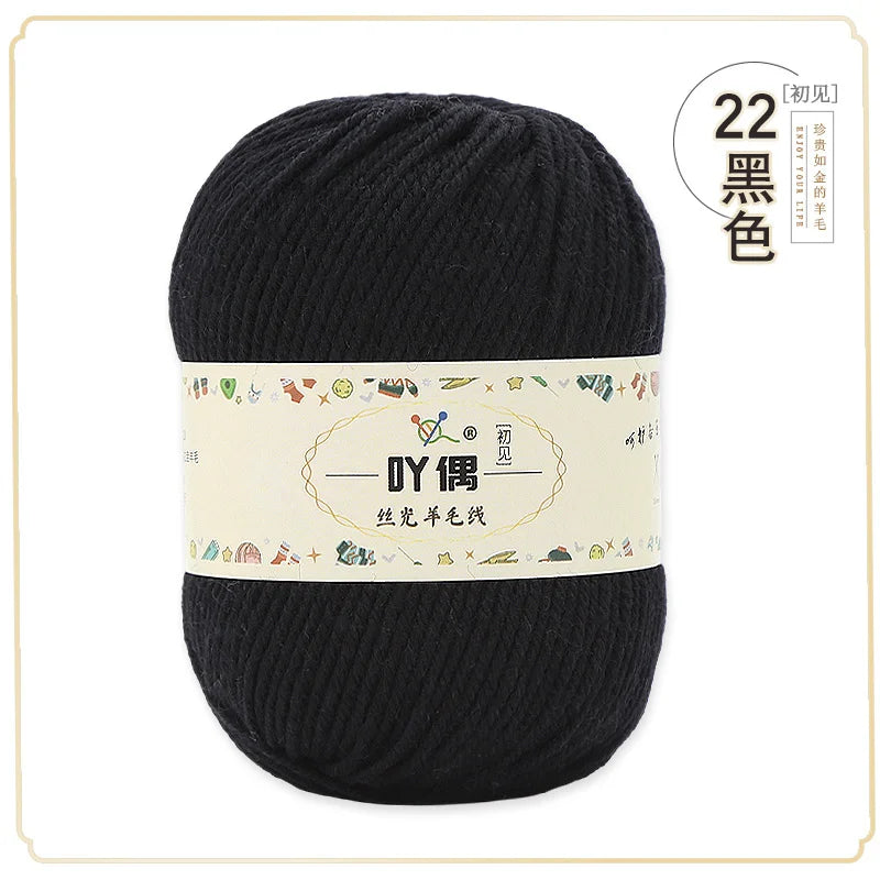 100 Percent Wool Yarn 50g Worsted Weight Soft Warm Crochet