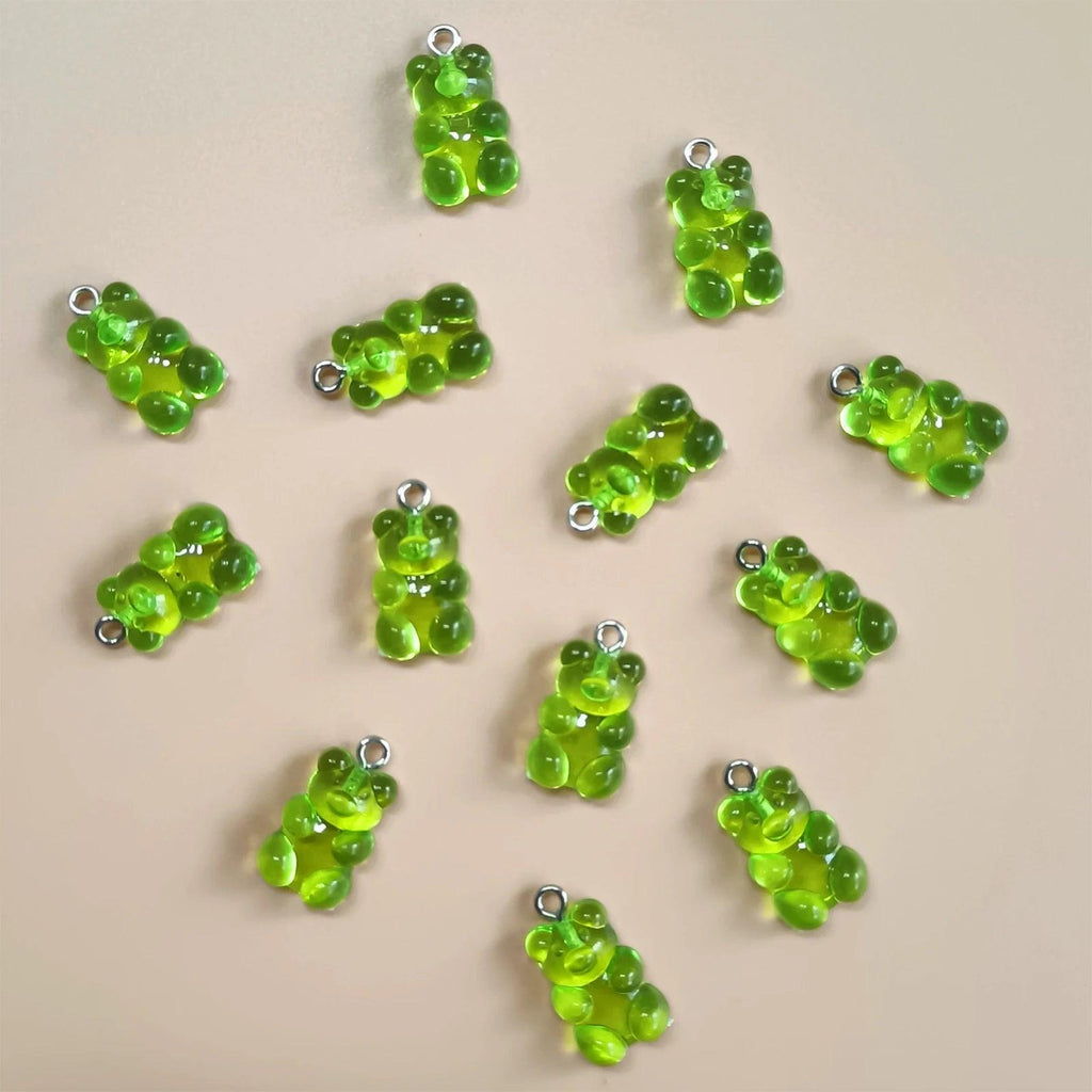 20 Pieces Of Colorful Candy Teddy Bear Gummie Jewelry, Diy Pendant, Cute Earring Necklace, Creative Discovery 20x10mm
