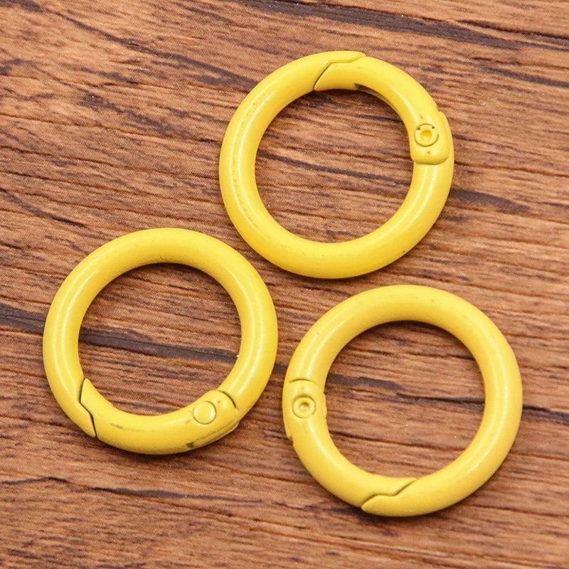 10Pcs 15 Colors Metal O Ring Spring Clasp Openable Round Carabiner Keychain Clips Hook Dog Chain DIY Jewelry Buckle Connector