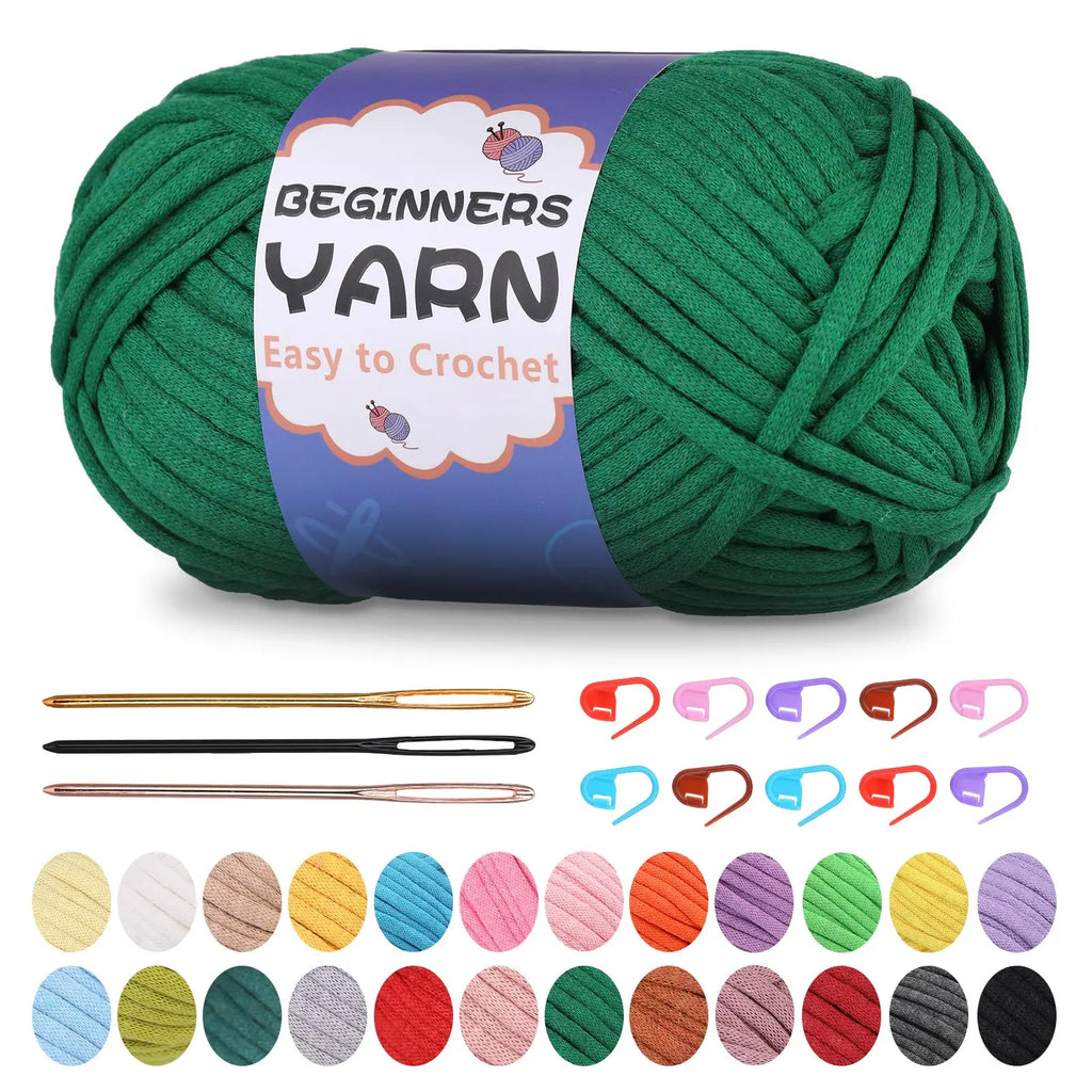 Fenrry 200g Crochet Yarn for Beginners with Stitch Markers
