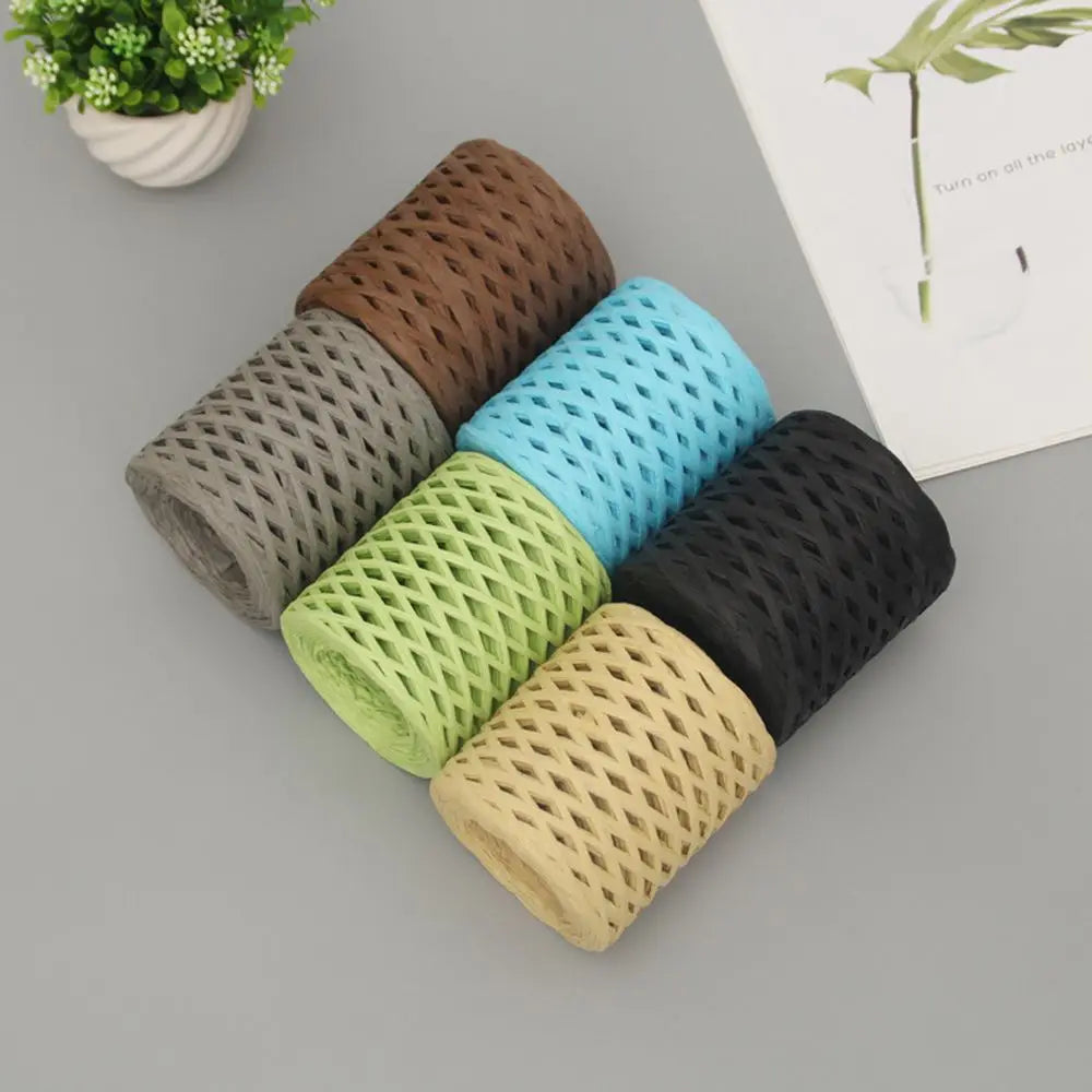 200m knitted raffia yarn, eco-friendly toilet paper yarn, wrapping strap, rope, crochet, summer, hat