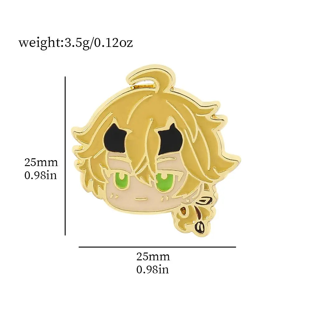 Game Genshin Impact Brooch Character Model Metal Enamel Badges Clothing Backpack Lapel Pins Jewelry Accessories Gifts