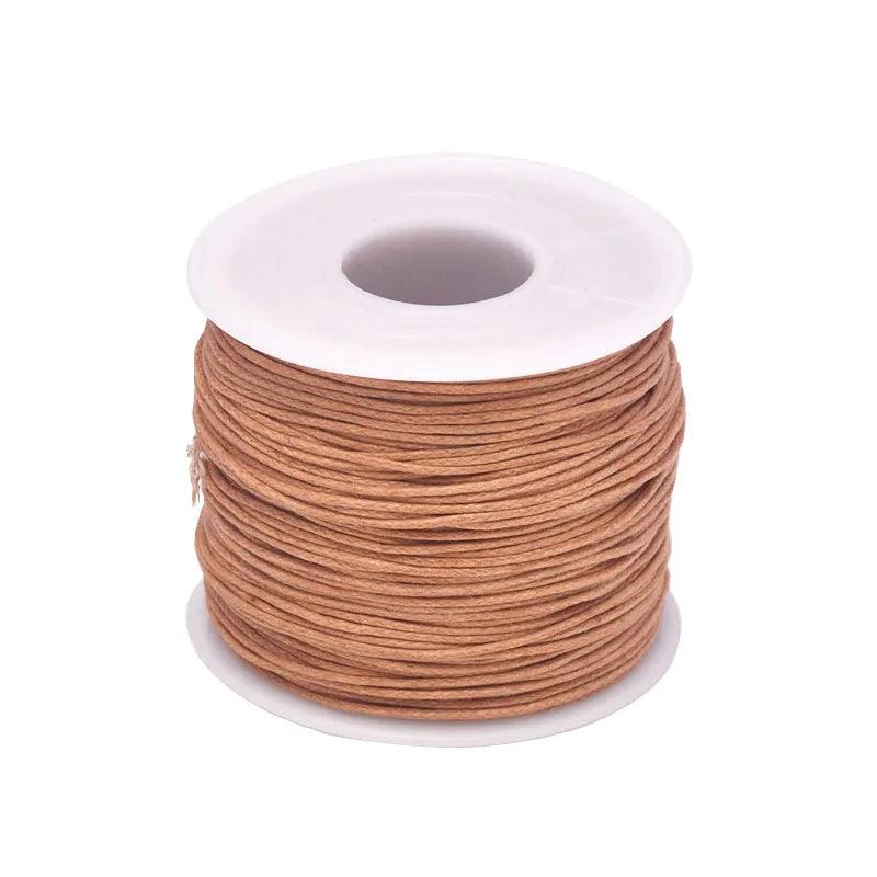 24-70m 1mm Waxed Cotton Cord For Beading Craft DIY Bracelet Necklace Braided String Thread Jewelry Findings Making HK042