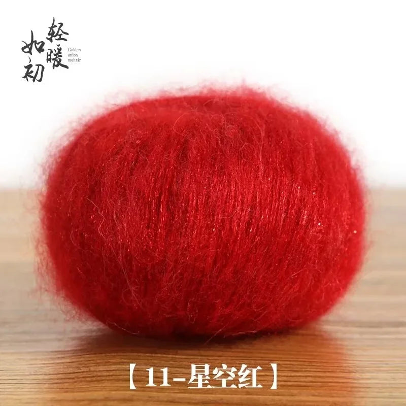 25g Metallic Mohair Acrylic Yarn For Hand Knitting Crochet