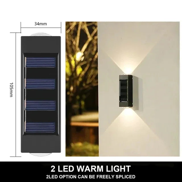 Solar Wall Lamp Outdoor Waterproof Solar Powered Light 4LED Beads UP and Down Illuminate Home Garden Yard Decoration Wall Light