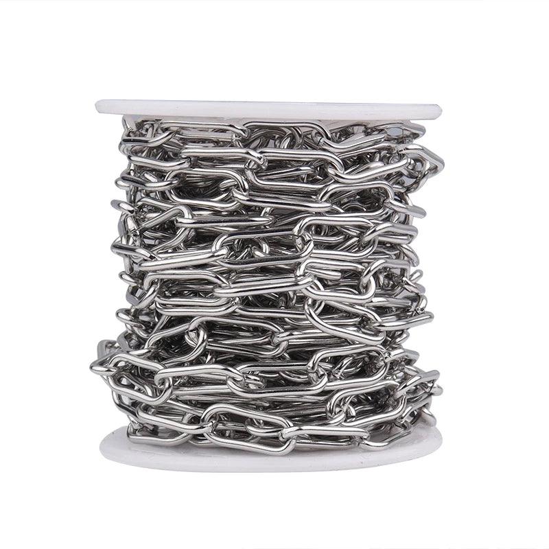 1-5M/Roll Stainless Steel Paperclip Chain Gold Steel Color for DIY Jewelry Making Findings Necklace Bracelet Crafts Components