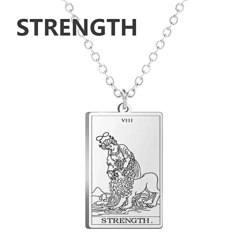 Stainless steel Cassic Tarot Pendant Necklace Major Cigano fortune Telling Necklace Star/Moon/Death Symbol Pendant Accessory