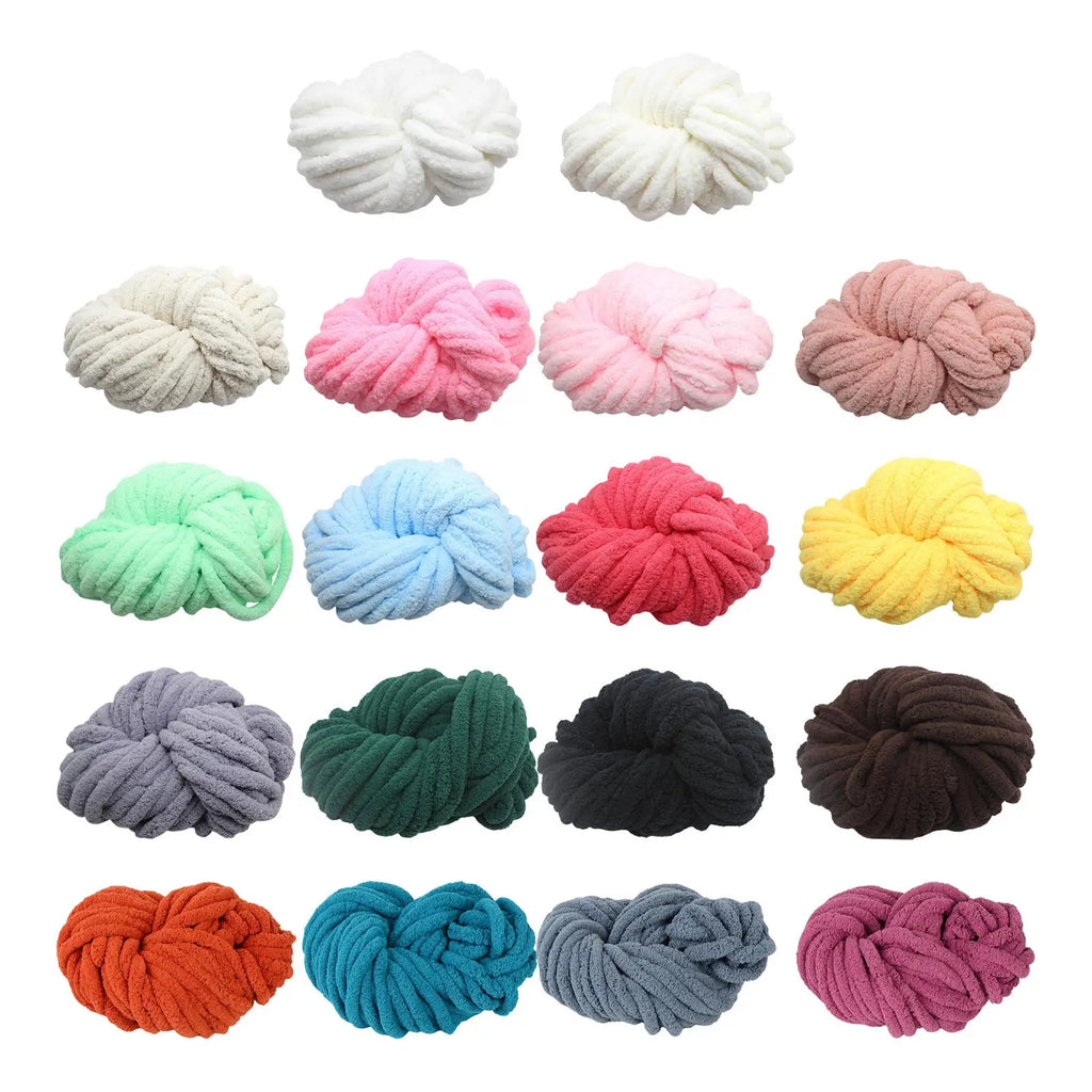 Chunky Chenille Yarn Plush Yarn Washable Giant Jumbo Acrylic Bulky Yarn for Throw Crocheting Blanket Sofa Arm Knitting