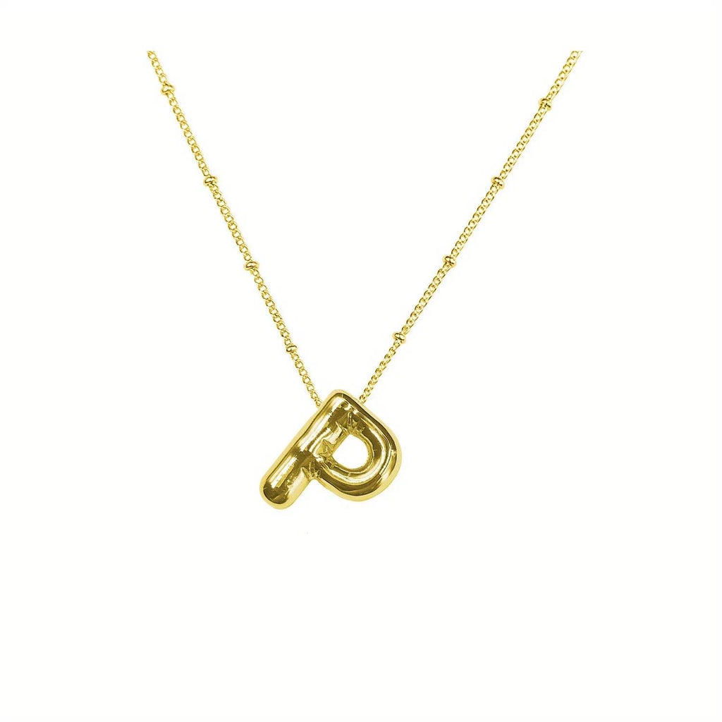 Delicate Bubble Letter Pendant Accessories Temperament Fashionable 26 English Letter Initials Pendant Necklace for Womens