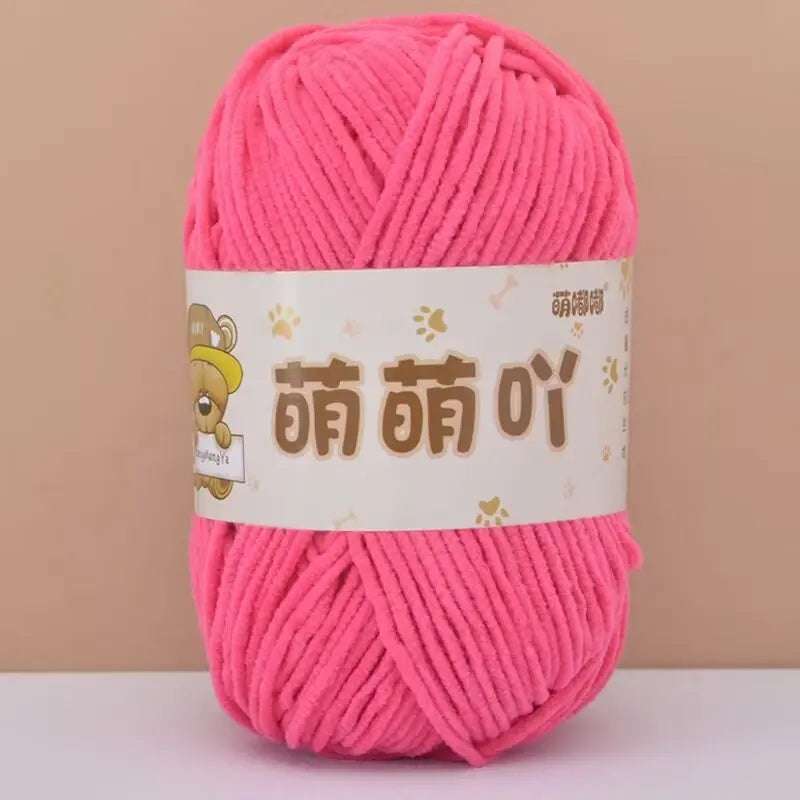 Matte Chenille Yarn Doll Thread 50g Handmade Crochet Knitting Material Small Ice Stripe 115 Meters