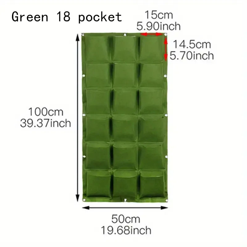 Felt bags suitable for plant planting, vertical wall hanging, balcony greening, flower growth and square multi-mouth felt bags