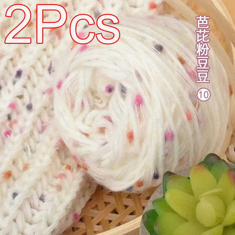Two Piece Rainbow Mohair Yarn Cardigan Scarf Shawl