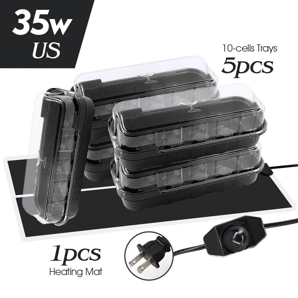 14/35W Plant Heating Pad Warmer Heat Mat  Nursery Seedling Trays Greenhouse Germination Box US/EU/UK/AU Plug Temperature Control