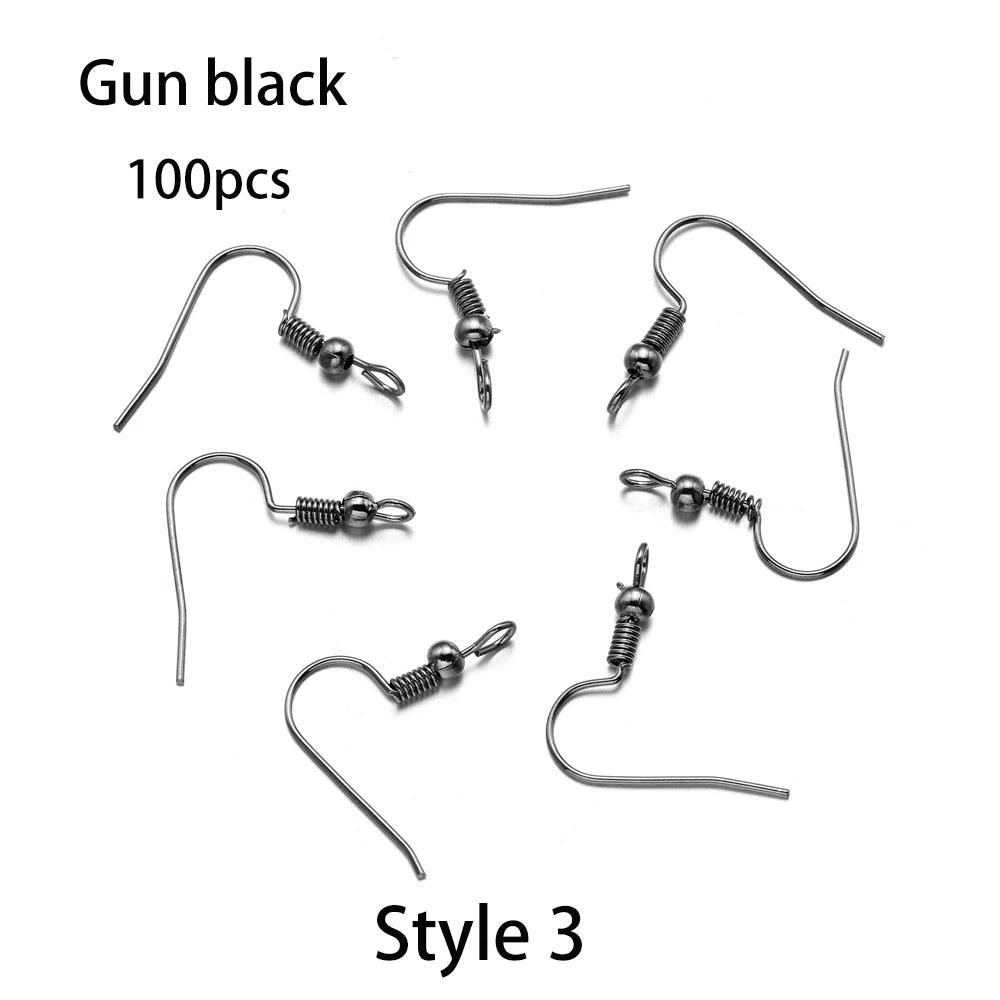20-100pcs French Earrings Clasps Hooks Fittings DIY Jewelry Making Iron Hook Earwire Earring Findings Supplies