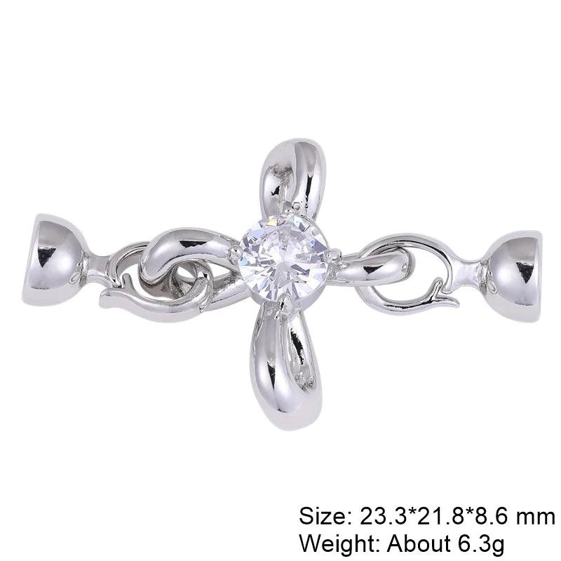 Juya 18K Gold Silver Plated Fasteners Accessories Creative Closure Lock Clasps For DIY Needlework Beads Pearls Jewelry Making