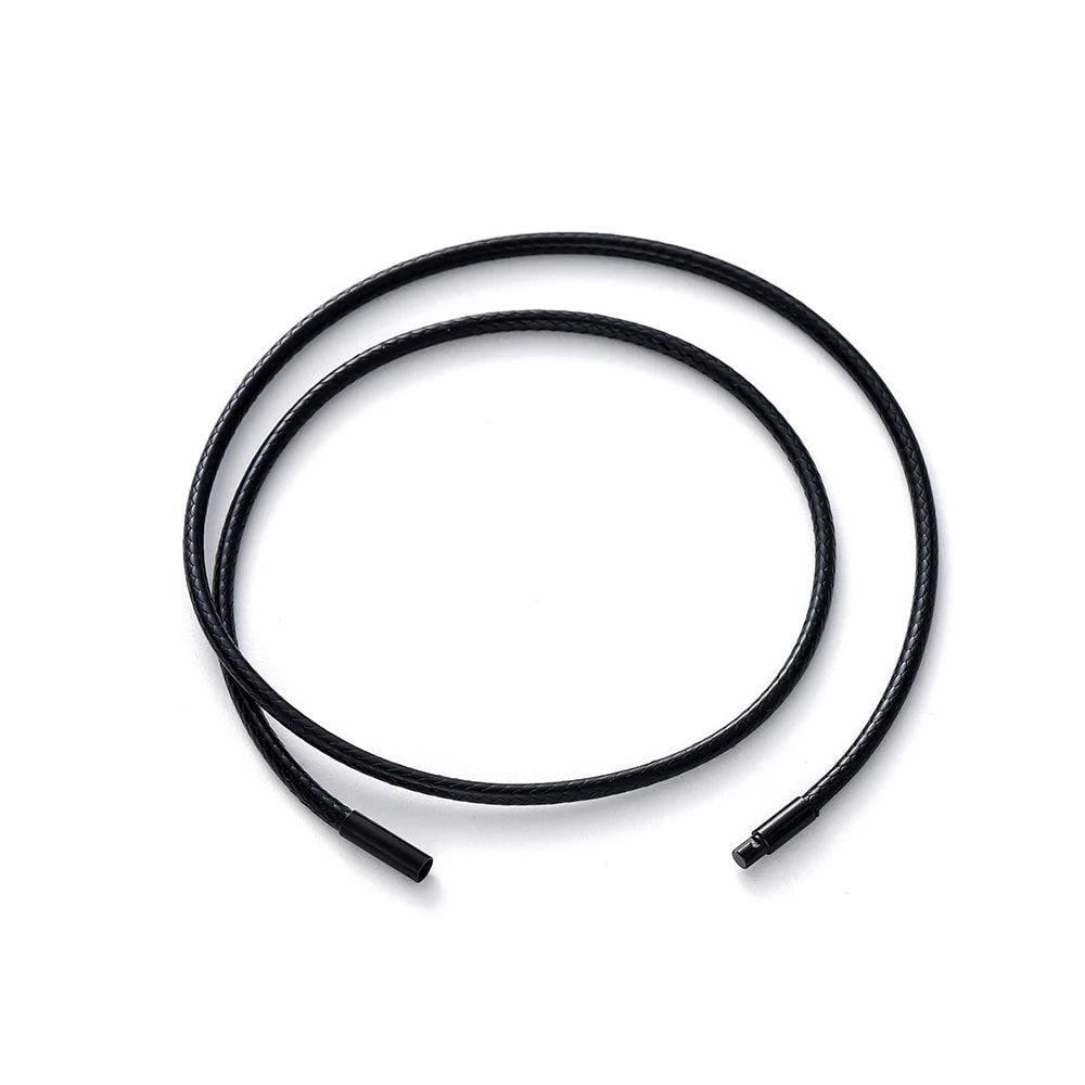 45/50/60cm Black Brown Braid Wax Cord DIY Pendant Necklace Jewelry Making Handmade Leather Rope Steel Clasp String Chain