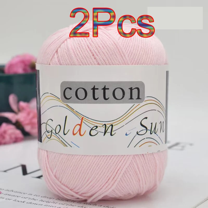 100% Cotton Yarn for Hand Knitting Soft Crochet Yarn Pack of 2 for Sweaters Blankets Hats Amigurumi Dolls and Bags