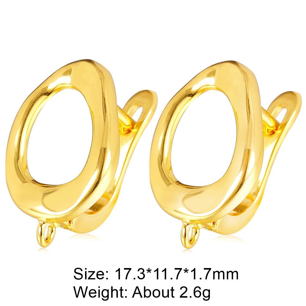 Juya Handmade 18K Real Gold Plated Earwire Fasteners Earring Hooks Accessories For DIY Women's Anti-Allergy Earrings Making
