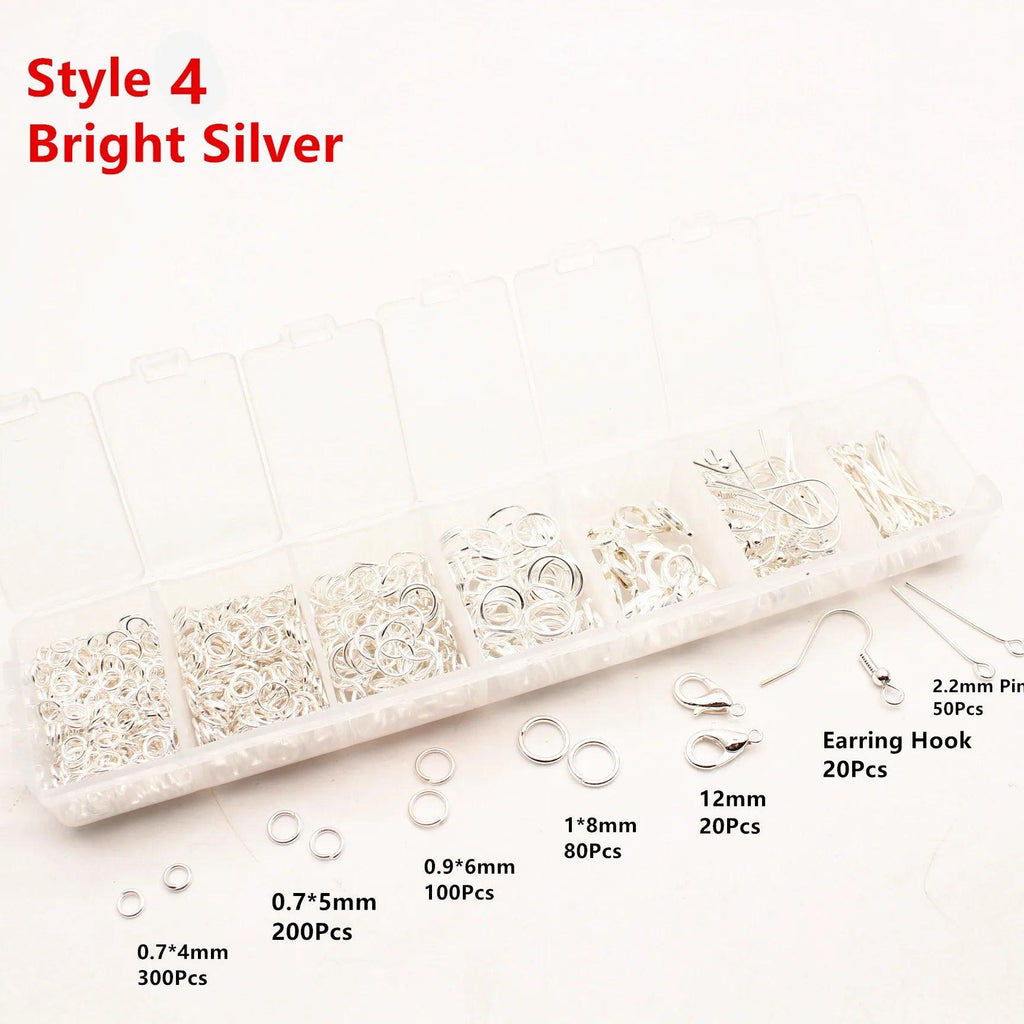 900 Pcs Alloy Open Jump Rings Mixed 3mm 4mm 5mm 6mm 7mm 8mm 10mm Split Rings For DIY Jewelry Making Findings HK060