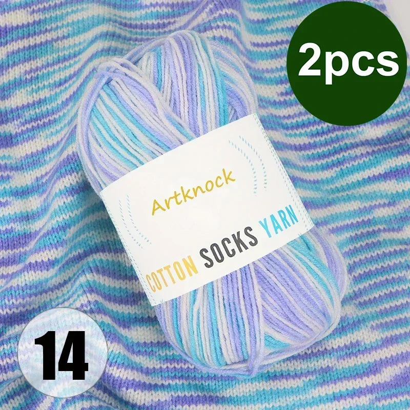 Colorful Milk Cotton Yarn For DIY Crochet Projects 2 Pcs