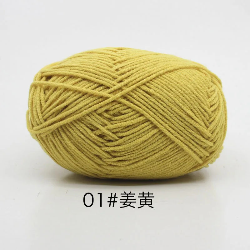 4ply Milk Cotton Knitting Yarn Set for Crochet Crafts and DIY Projects