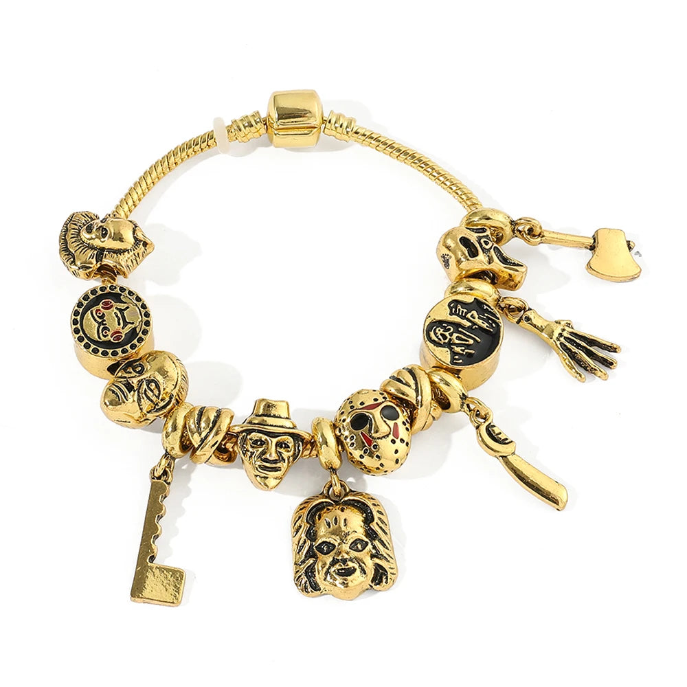 Horror Movie Friday Bracelet Killer Gothic Y2k Bangle Fashion Jewelry for Women Men Halloween Party Gift